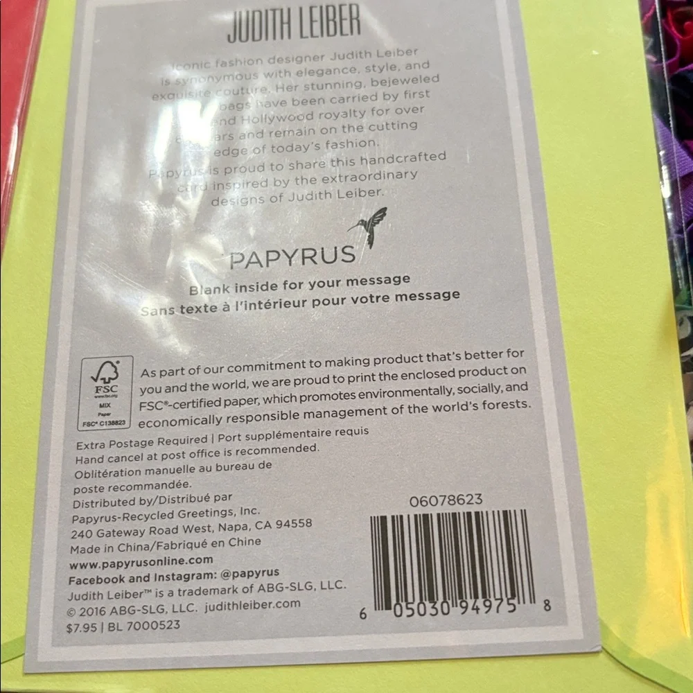 🆕American Greetings-Papyrus-Judith Leiber Rhinestone Greeting Cards, Bundle Of 2